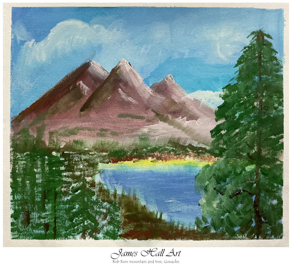 Bob Ross Mountain and Trees, Gouache&nbsp;Paint