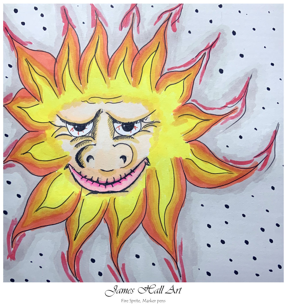 Fire sprite finished with Alcohol&nbsp;Markers