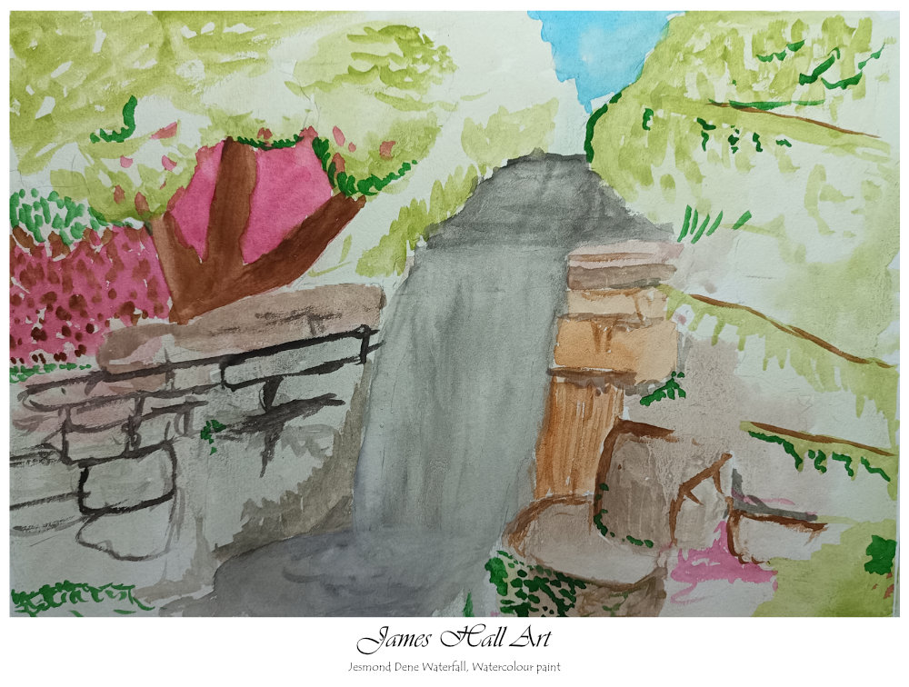 Jesmond Dene Waterfall,&nbsp;Watercolours