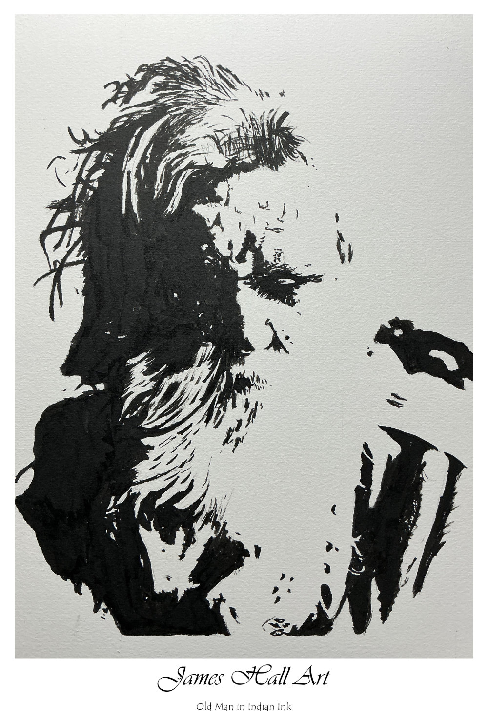 Silhouetted Old Man, A4&nbsp;Ink
