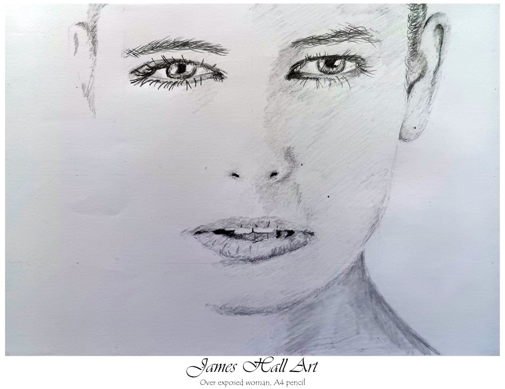 Over Exposed Woman, A4&nbsp;Pencil