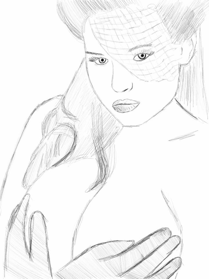 Early digital sketch of a&nbsp;woman