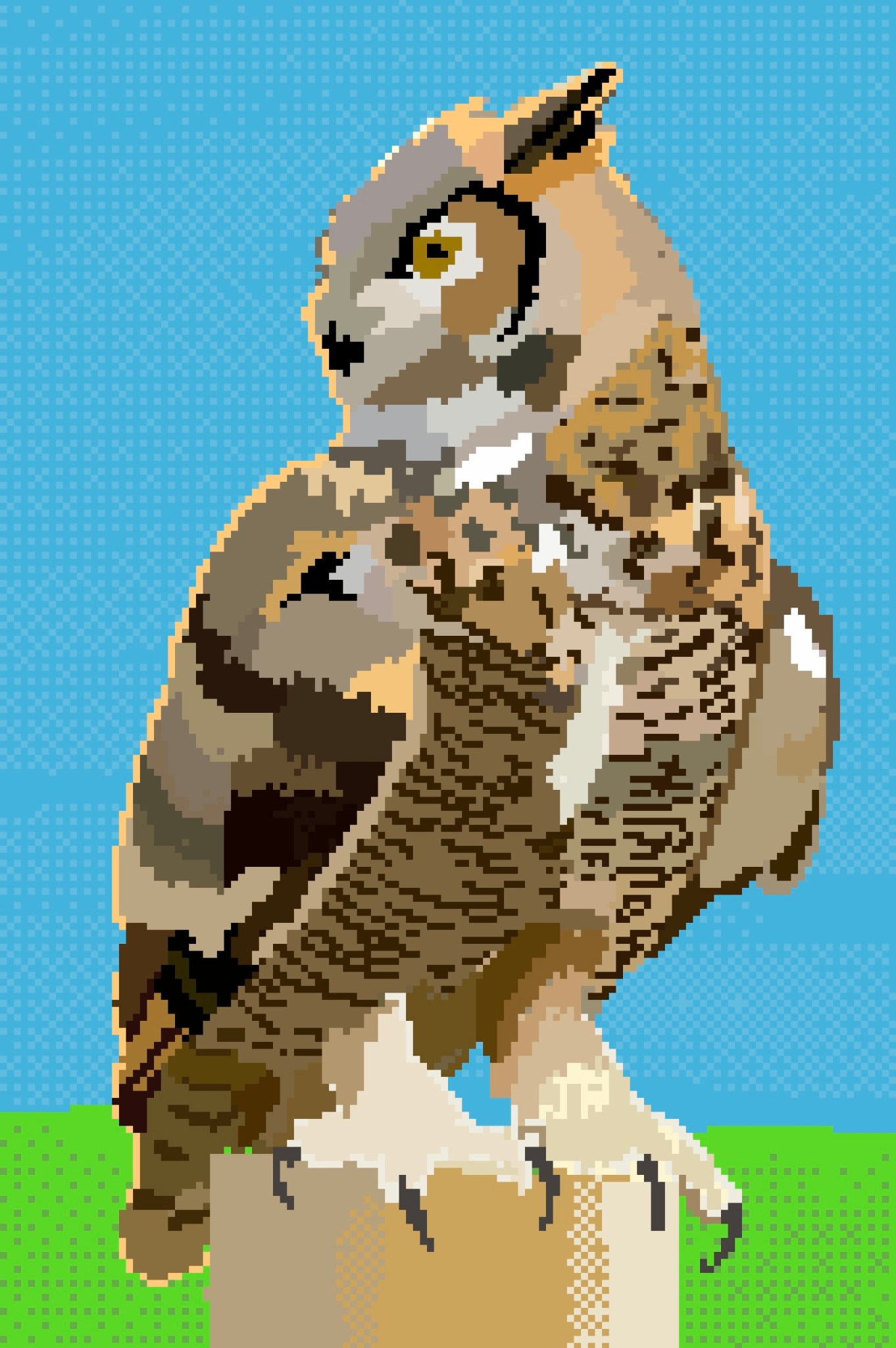 Pixel Art Owl – James Hall Art